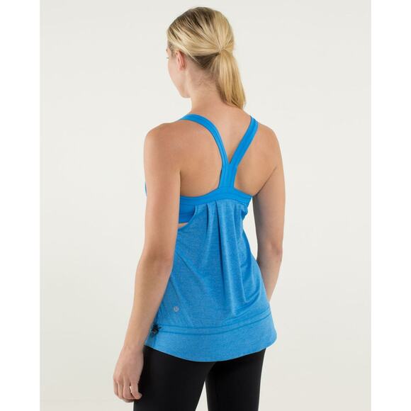 Lululemon Blue Rest Less Cinch Waist Activewear Tank Top Women's 6/8 - Picture 10 of 10